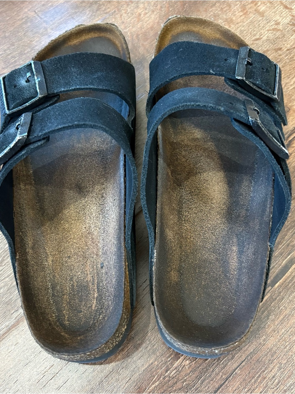 Birkenstock Black Suede Arizona Double Strap Sandals